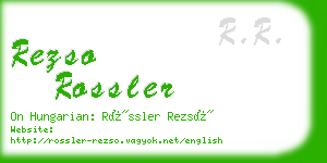 rezso rossler business card